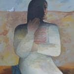 Sliman Mansour, Jericho II, 2016, acrylic on canvas, 111 x 87.5 cm