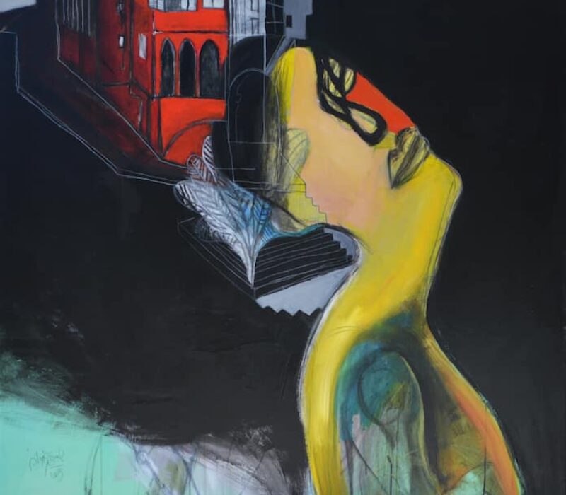 Hosni Radwan, Ain-Elmriase, 2015, mixed media on canvas, 150 x 150 cm
