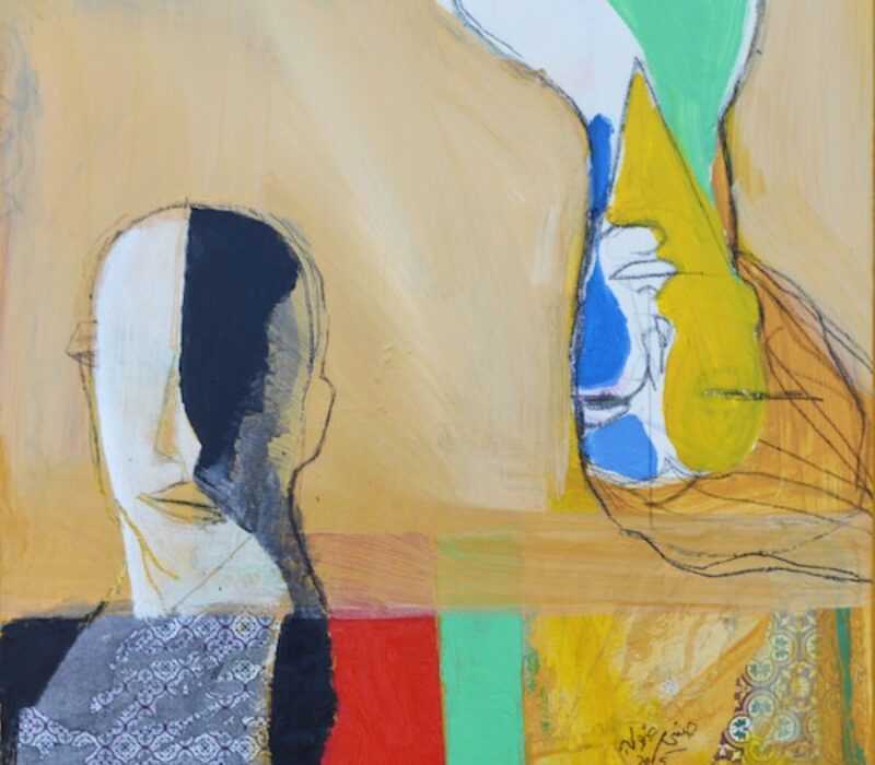 Hosni Radwan, Obverse, 2015, mixed media on canvas, 50 x 50 cm