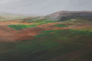 Rafat Asad, Marj Ibn Amer #24, 2015, acrylic on canvas, 155 x 300 cm