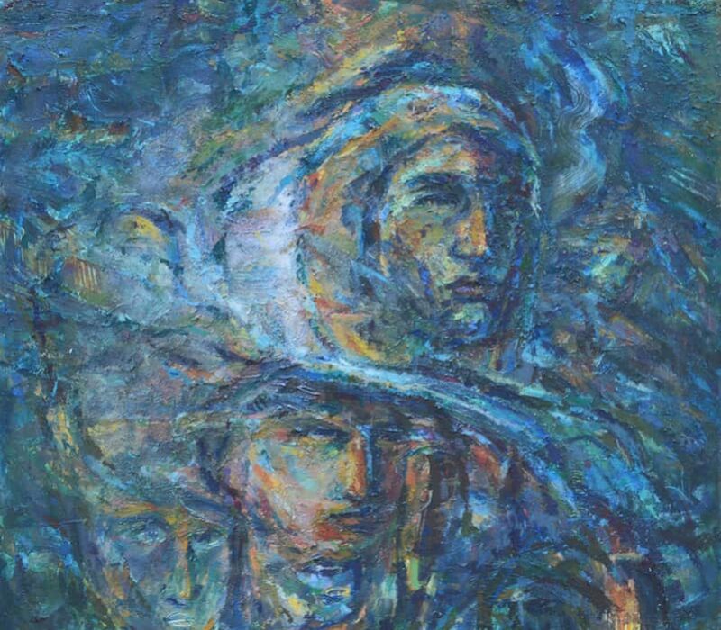 Shafik Radwan, Ambition and Challenge, 2007, mixed media on canvas, 80 x 80 cm