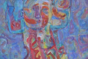 Shafik Radwan, Childhood, 2012 - 15, acrylic on canvas, 100 x 100 cm