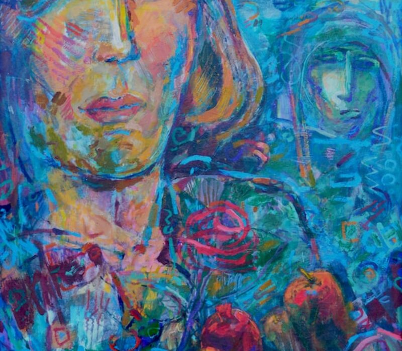 Shafik Radwan, Despair and Hope, 2014, mixed media on canvas, 80 x 60 cm