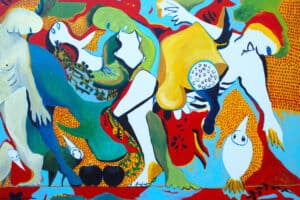 Karim Abu Shakra, Metamorphosis, 2017, acrylic on canvas, 100 x 140 cm