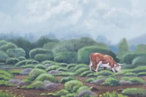Durar Bacri, Single Bull, 2020, oil on canvas, 50 x 50 cm