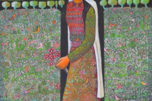 Woman in a Field, 2018, acrylic on canvas, 115 x 100 cm