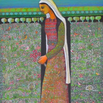 Woman in a Field, 2018, acrylic on canvas, 115 x 100 cm