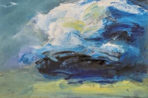 Mohamed Khalil, Dark Clouds #4 (2020), acrylic on canvas, 50 x 50 cm