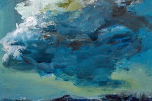 Mohamed Khalil, Dark Clouds #3 (2020), acrylic on canvas, 50 x 50 cm
