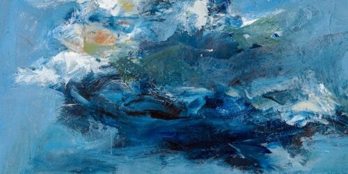 Mohamed Khalil, Dark Clouds #2 (2020), acrylic on canvas, 50 x 50 cm