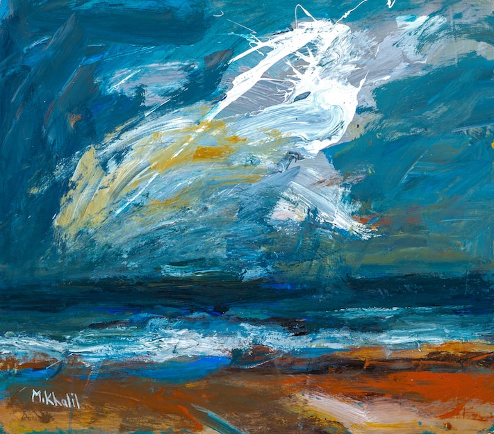 Mohamed Khalil, Seascape #4 (2016), acrylic on canvas, 54 x 64 cm
