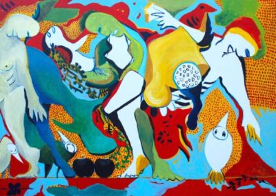 Karim Abu Shakra, Metamorphosis (2017), acrylic on canvas, 100 x 140 cm