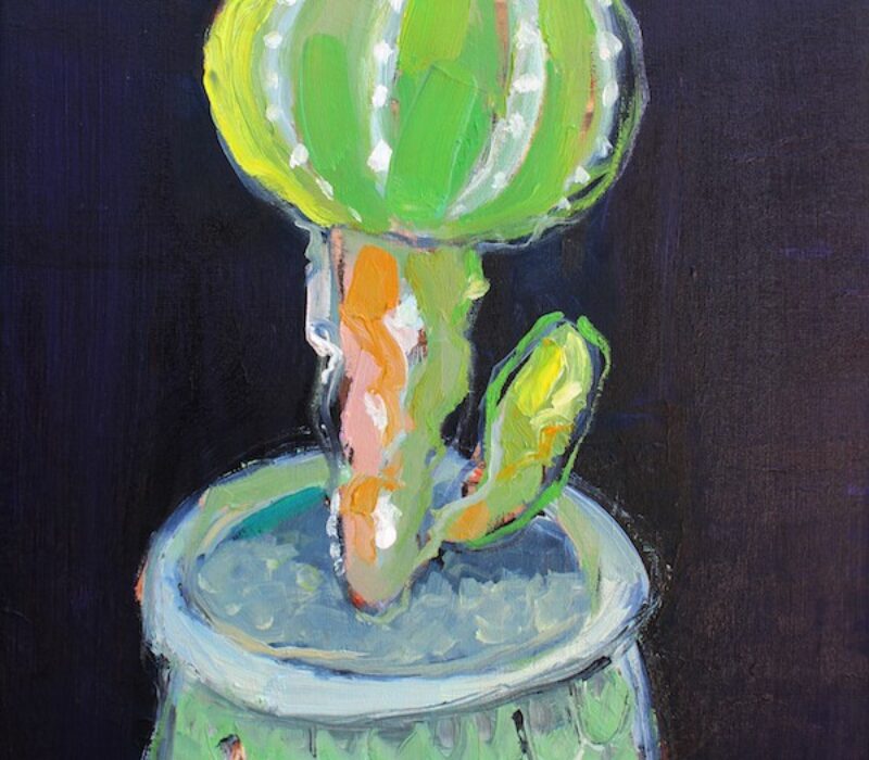 Mohamed Abusal, Baby Cactus, 2016, oil on canvas, triptych, 60 x 40 cm