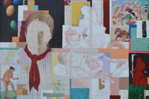 Asad Azi, Nostalgia, 2008, mixed media on canvas, 98 x 136 cm