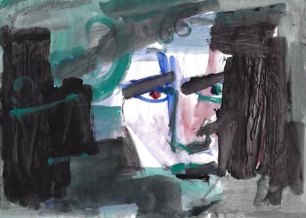 Shafik Radwan, Untitled SR.07 (2013), watercolor on paper, 30 x 42 cm