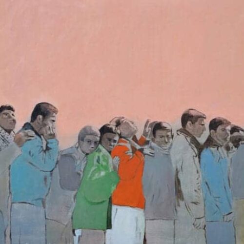 Khaled Hourani, In Wait, 2019, acrylic on canvas, 100 x 149 cm