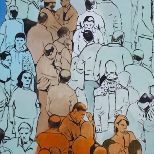 Khaled Hourani, Manifestation, 2019, acrylic on canvas, 105 x 98 cm