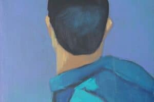 Khaled Hourani, Unknown #4, 2019, acrylic on canvas, 33 x 32 cm