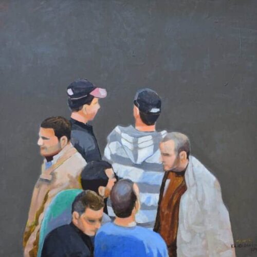 Khaled Hourani, Albakri, 2019, acrylic on canvas, 81 x 96 cm