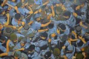Khaled Hourani, Breaking, 2019, acrylic on canvas, 72 x 99 cm