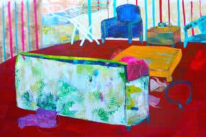 Rana Samara, Intimate Space #10, 2015, acrylic on canvas, 208 x 323 cm