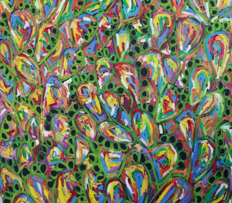 Fouad Agbaria, The Cactus Revolt, 2012, oil on canvas, 80 x 80 cm