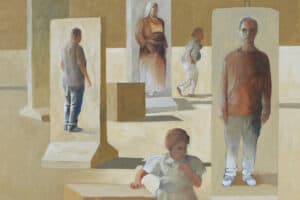 Sliman Mansour, Blocks, 2009, Oil on canvas, 116 x 103 cm