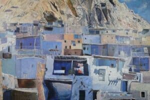 Samir Salameh, Ma’lula, 1968, oil on canvas, 112 x 160 cm