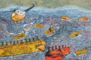Tayseer Barakat, Shoreless Sea #9, 2019, acrylic on canvas, 41 cm x 47 cm