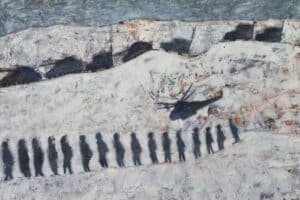 Tayseer Barakat, Shoreless Sea, 2018, acrylic on canvas, 41 x 47 cm
