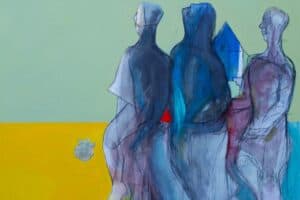Hosni Radwan, Out of Place #1 (2017), acrylic on canvas, 140 x 140 cm