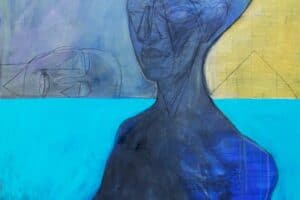 Hosni Radwan, Out of Place #3 (2017), acrylic on canvas, 140 x 140 cm