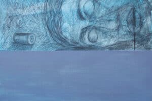 Hosni Radwan, Out of Place #9 (2017), acrylic on canvas, 140 x 140 cm
