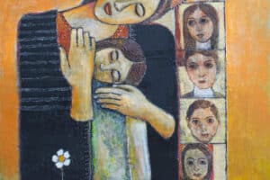 Nabil Anani, Holy Family (2016), acrylic on canvas, 116 x 91 cm