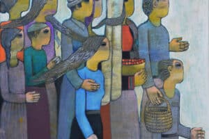 Nabil Anani, Crossing (2016), acrylic on canvas, 115 x 140 cm