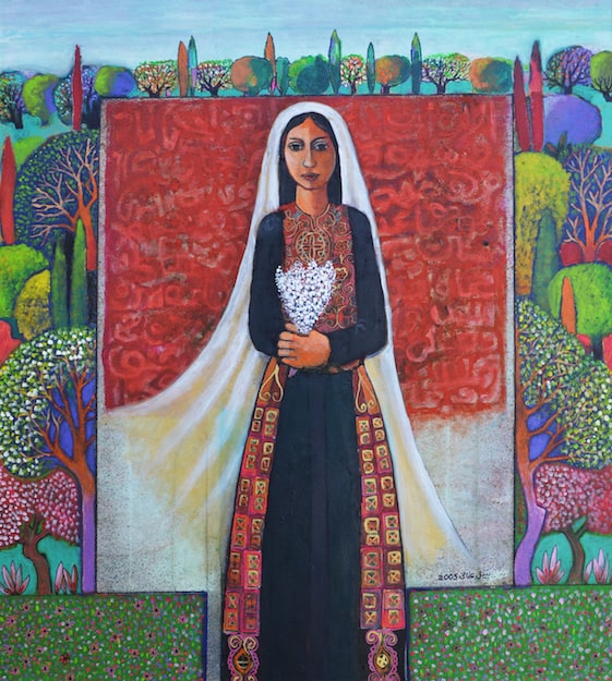 Nabil Anani, The Bride (2005), acrylic on canvas, 100 x 90 cm