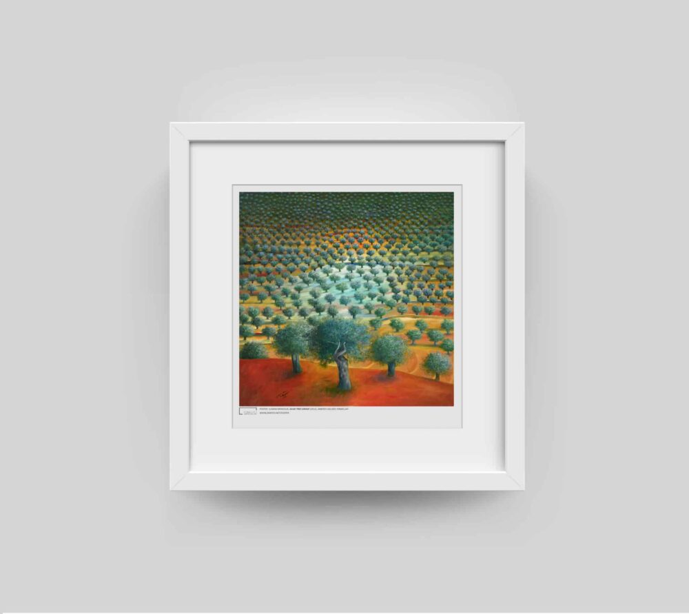 Olive Tree Grove by Sliman Mansour Poster