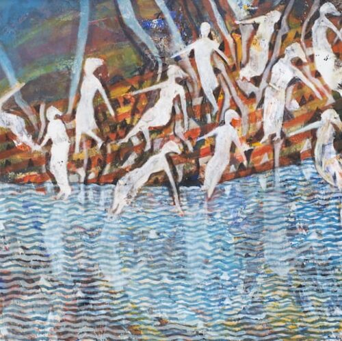 Tayseer Barakat, Shoreless Sea #6, 2019, acrylic on canvas, 70 x 50 cm