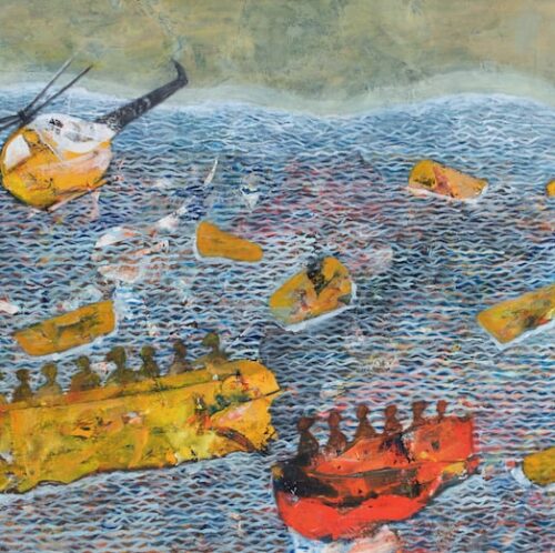 Tayseer Barakat, Shoreless Sea #9, 2019, acrylic on canvas, 70 x 50 cm