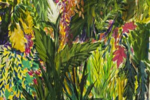 Bashar Alhroub, Silent Garden #11, 2020, acrylic on canvas, 100 x 100 cm