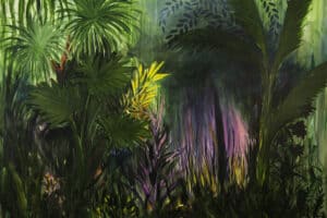 Bashar Alhroub, Silent Garden #2, 2019, acrylic on canvas, 200 x 200 cm