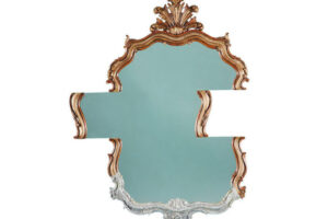 Giampiero Romanò, Tetris (2018), wood, mirror and gold leaf, 120 x 80 x 7 cm